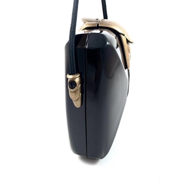 1980's signed MARC LEVINE lacquered black box bag - Picture 7 of 10